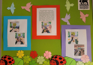 Na zdjęciu widać fotorelację z obchodów Dnia Ziemi w przedszkolu oraz Kwiatowego Pokazu Mody.