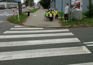 5. Dzieci stoją przed przejściem dla pieszych.
